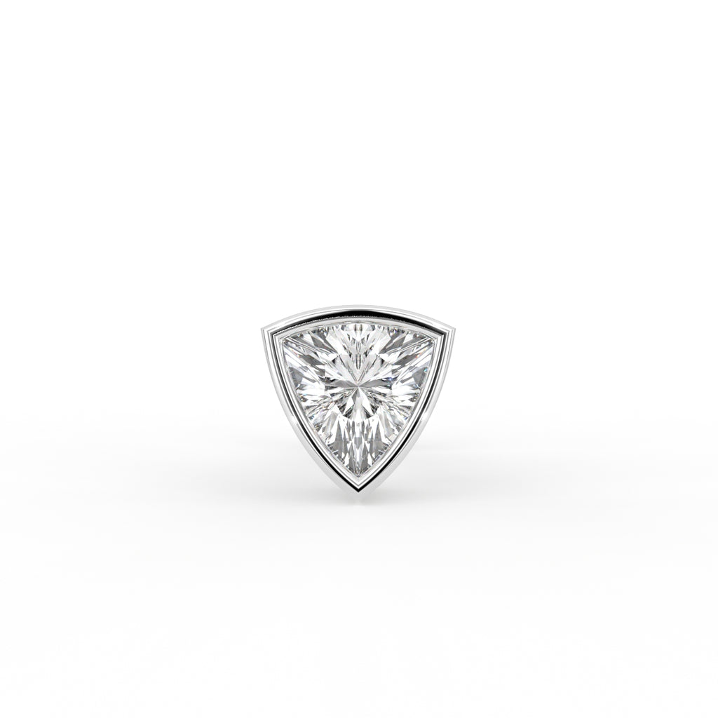 18K White Gold Trillion Diamond Stud Earrings — TOP