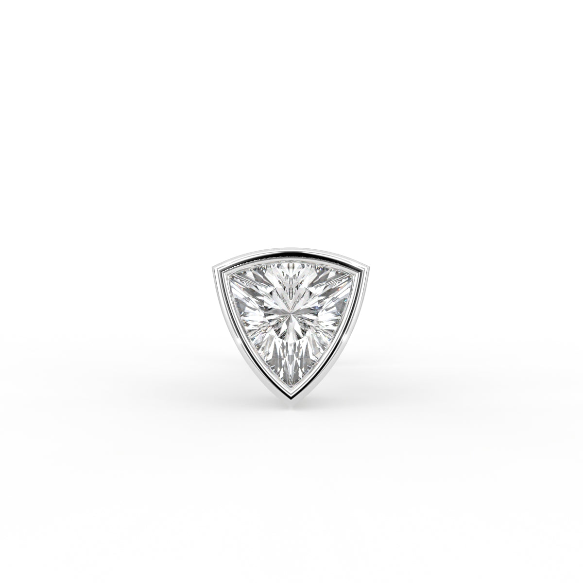 18K White Gold Trillion Diamond Stud Earrings — TOP