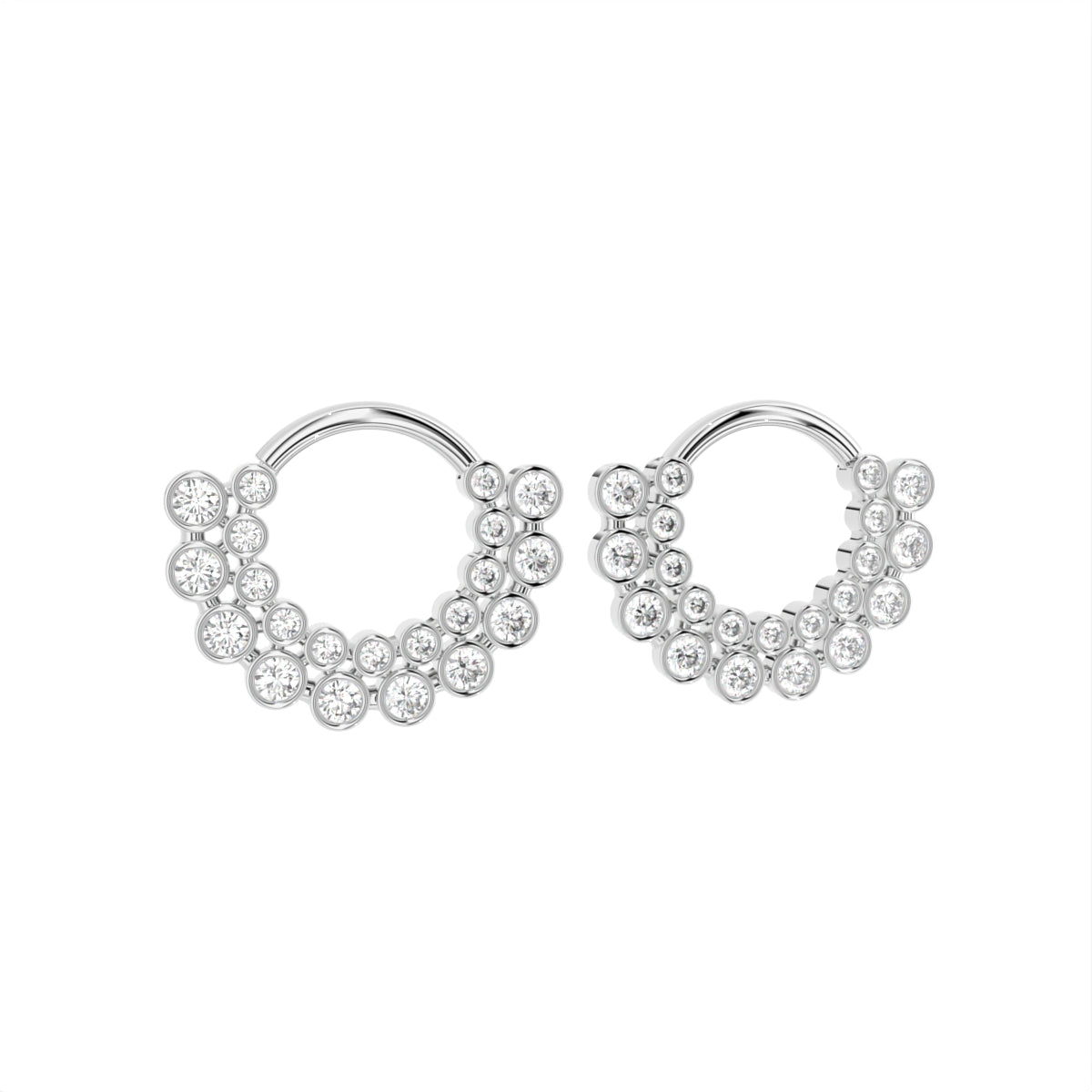 18K Bespoke Diamond Earrings — 3D VIEW