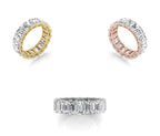 vimg:FJ3909|vimg:FJ4064|vimg:FJ4061|vimg:FJ4062|14K White Gold Eternity Emerald Diamond Ring — 3 COLOR