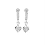 18K Heart Solitaire Diamond Drop Earrings — BACK