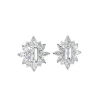 18K Marquise Diamond Stud Earrings — 3D VIEW