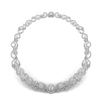 18K Round Brilliant Tennis Diamond Necklace — TOP