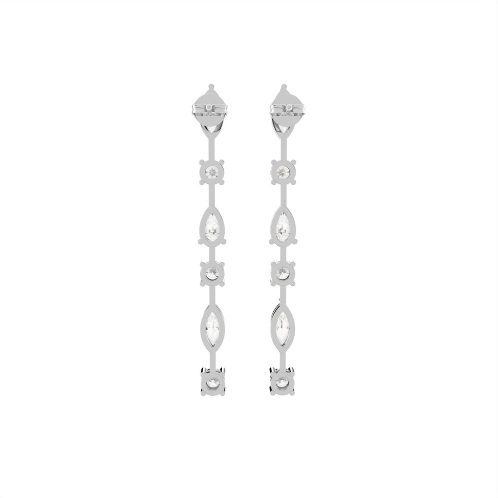 18K Marquise Diamond Drop Earrings — BACK