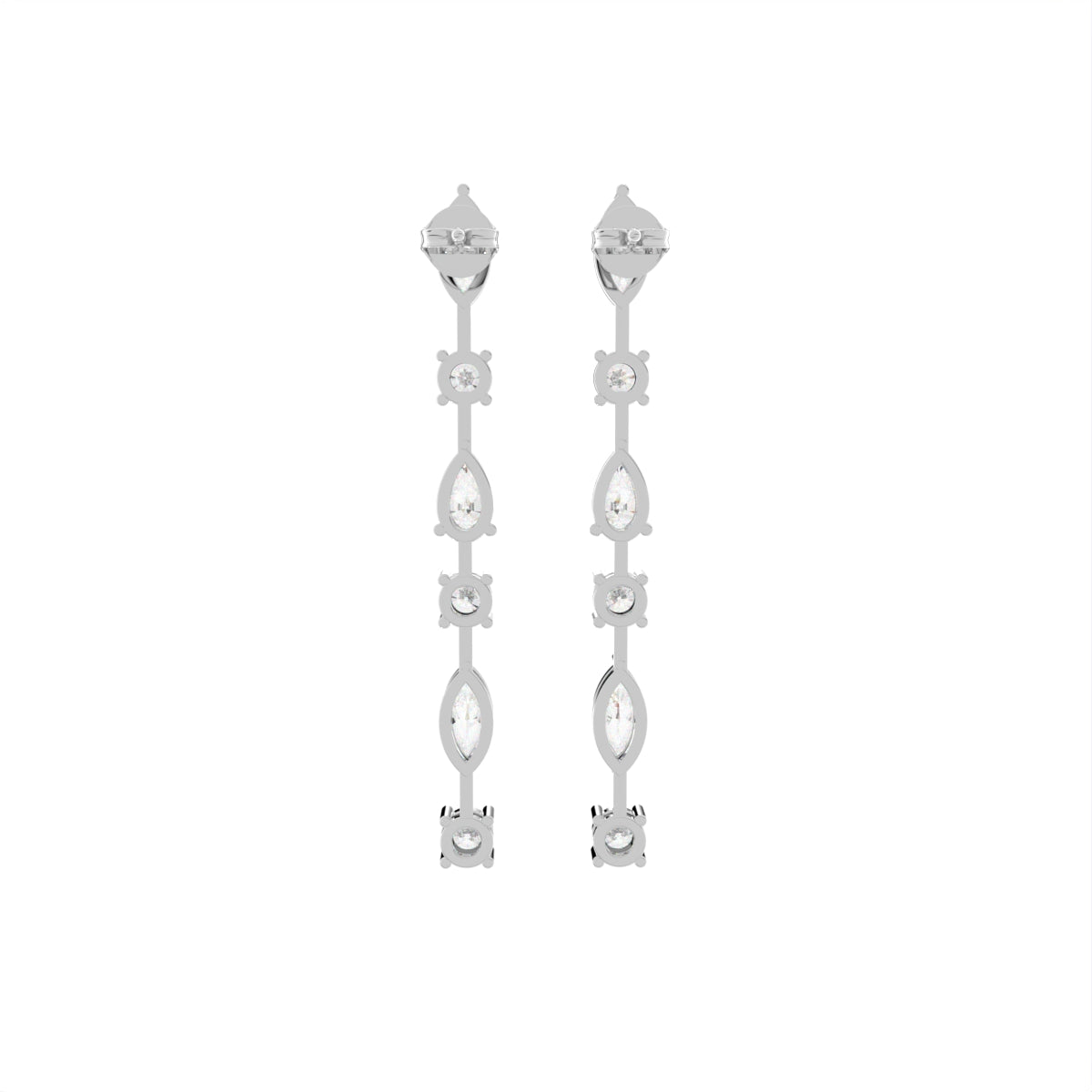 18K Marquise Diamond Drop Earrings — BACK