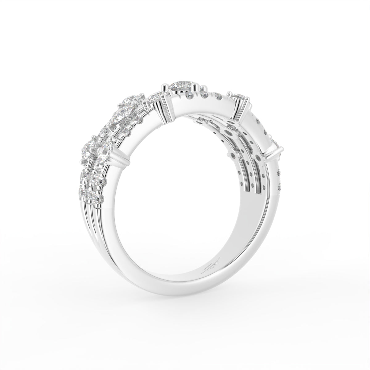 vimg:FJ6089|vimg:FJ6121|18K Round Diamond Statement Ring — 3D VIEW