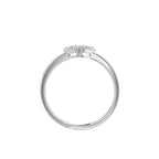 18K White Gold Baguette Diamond Promise Ring — FRONT