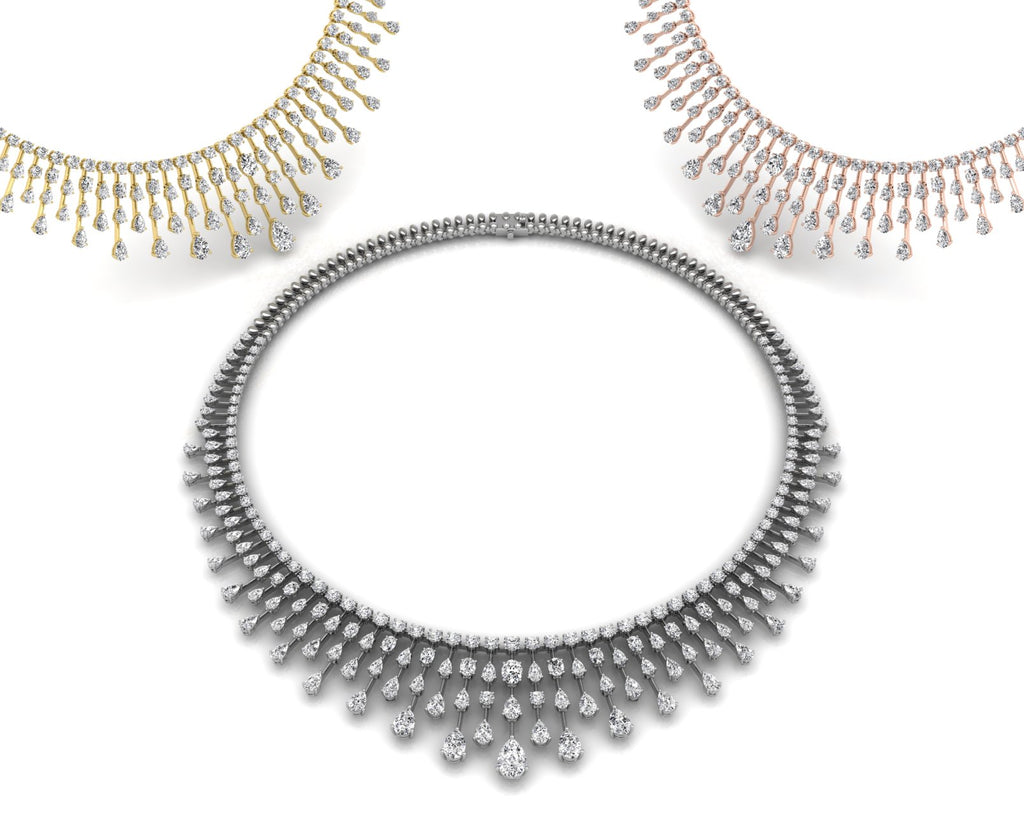 18K Tennis Diamond Necklace — 3 COLOR