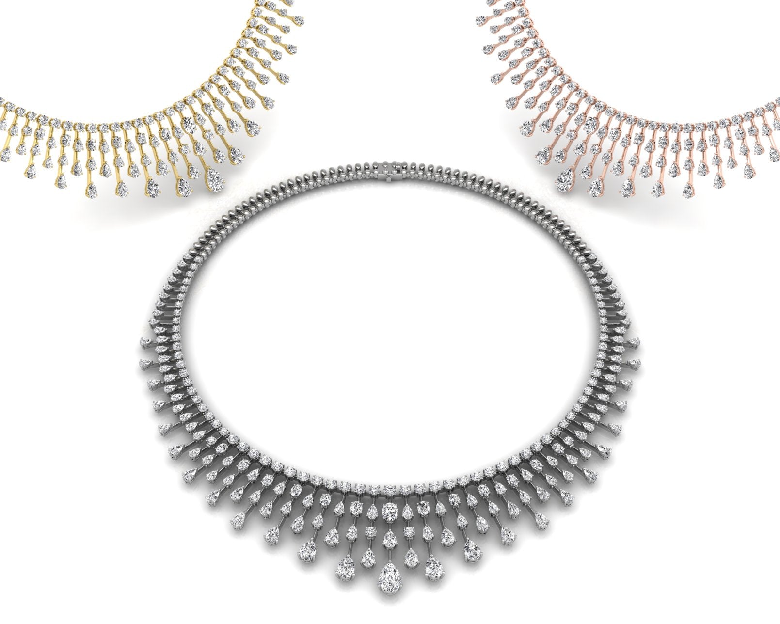 18K Tennis Diamond Necklace — 3 COLOR