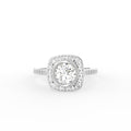 18K Halo Solitaire Diamond Engagement Ring — TOP
