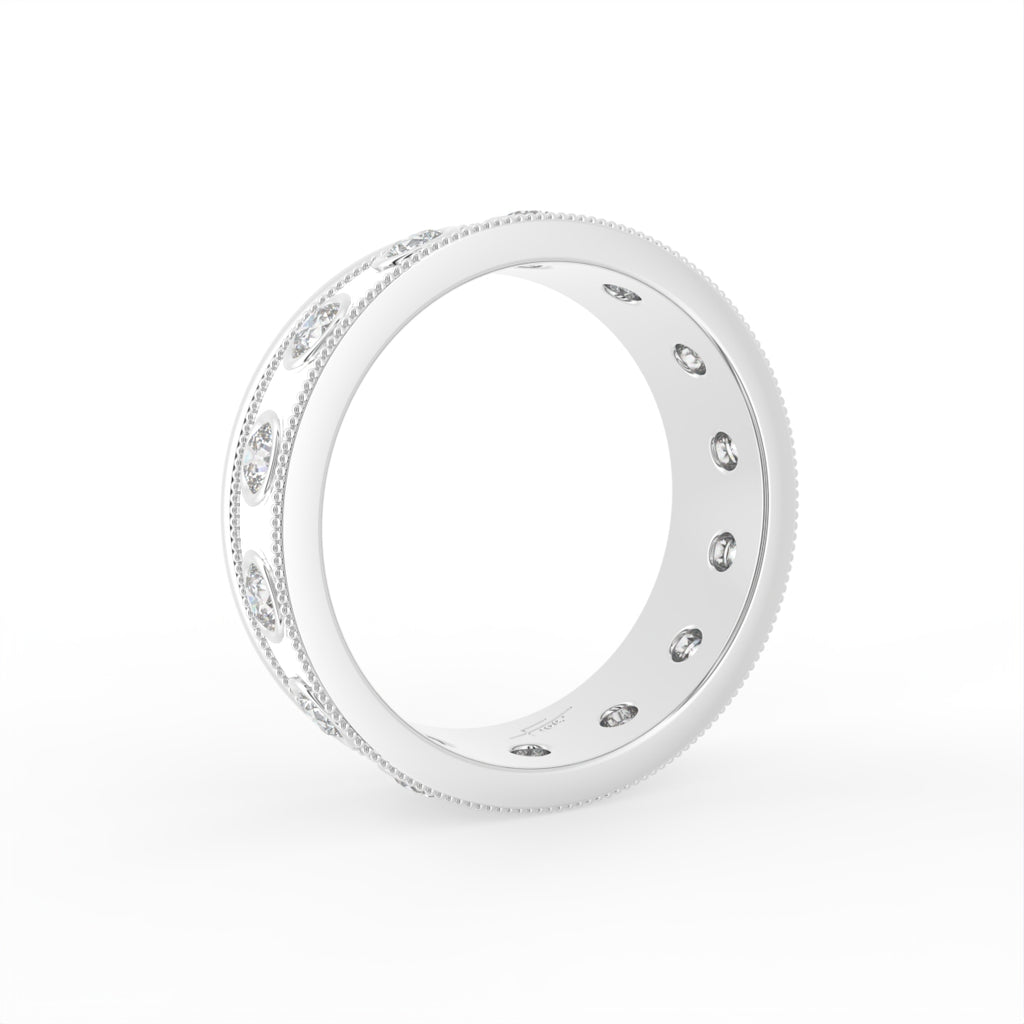 vimg:FJ6116|vimg:FJ6119|18K Bespoke Round Bezel Diamond Ring — 3D VIEW