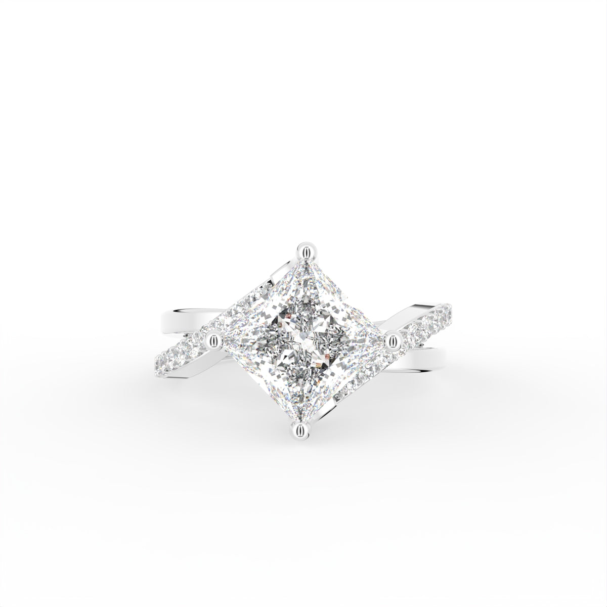 vimg:Z00227|18K Princess Diamond Solitaire Engagement Ring — TOP