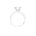 18K Solitaire Emerald Diamond Engagement Ring — FRONT