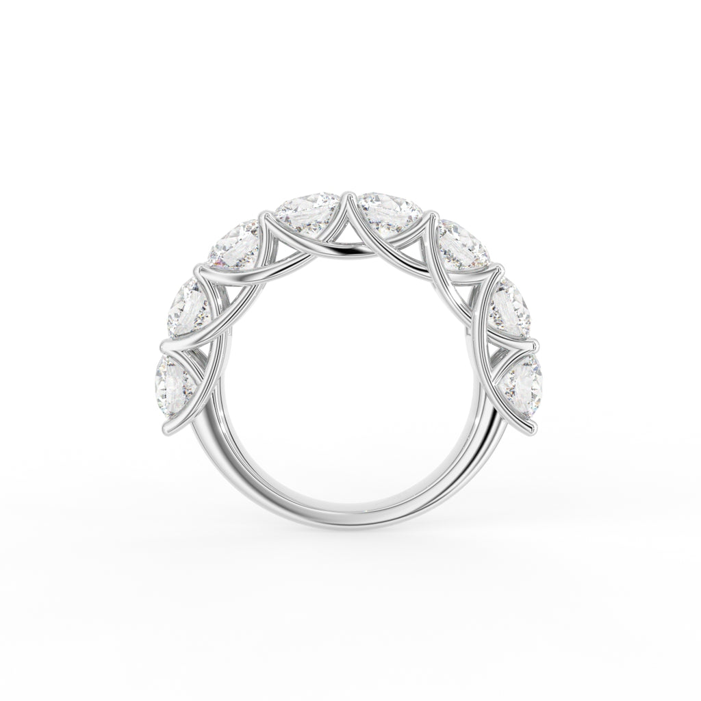18K Half Eternity Round Diamond Ring — FRONT