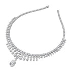 18K Oval Diamond Necklace — 3D VIEW