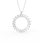 18K Bespoke Baguette Diamond Pendant — FRONT