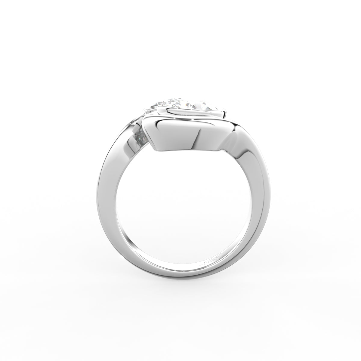 18K Yellow Gold Bespoke Pear Diamond Ring — FRONT