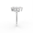 18K Emerald Cut Diamond Solitaire Ring — SIDE