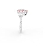 18K Trilogy Pear Diamond Engagement Ring — SIDE