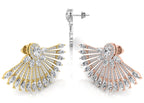 18K Fan Round Diamond Earrings — 3 COLOR