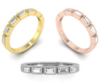 18K Yellow Gold Baguette Eternity Diamond Ring — 3 COLOR