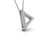 18K White Gold Thurisaz Viking Round Diamond Pendant — RIGHT