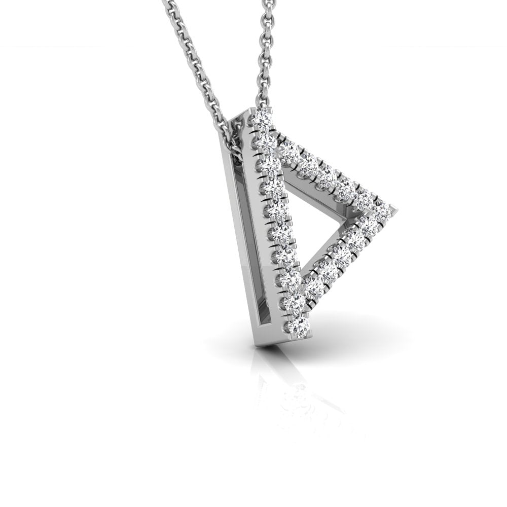 18K White Gold Thurisaz Viking Round Diamond Pendant — RIGHT