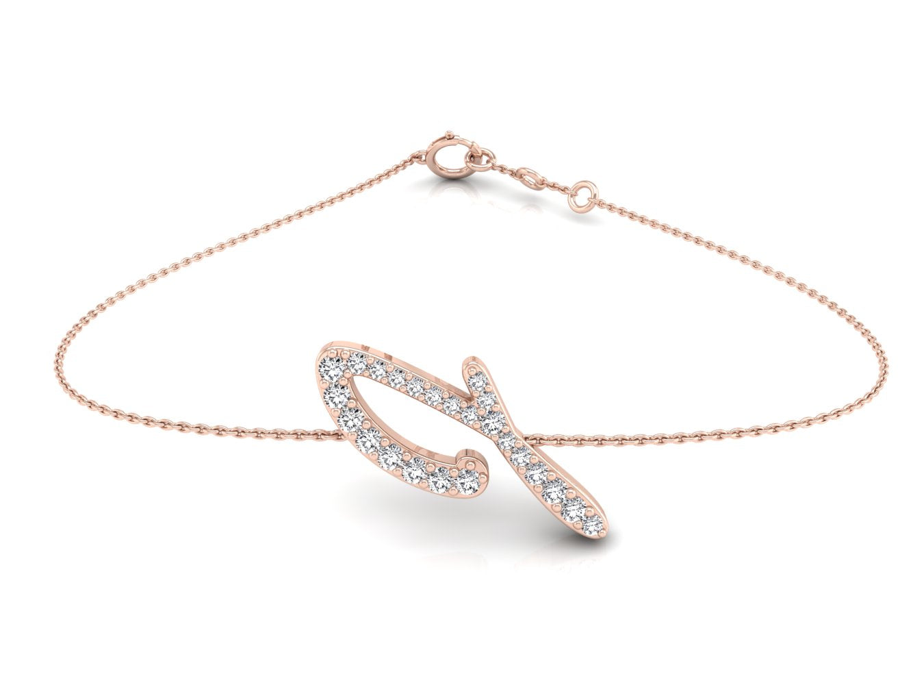 18K Alphabet Diamond Bracelet — TOP