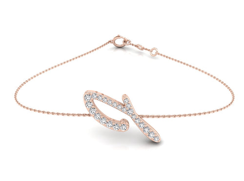 18K Alphabet Diamond Bracelet — TOP