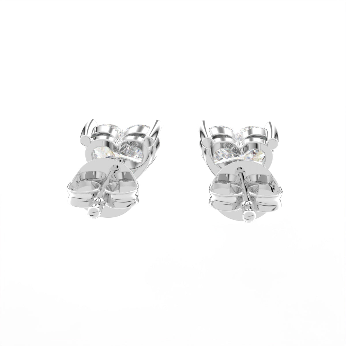 18K Stud Diamond Earrings — BACK
