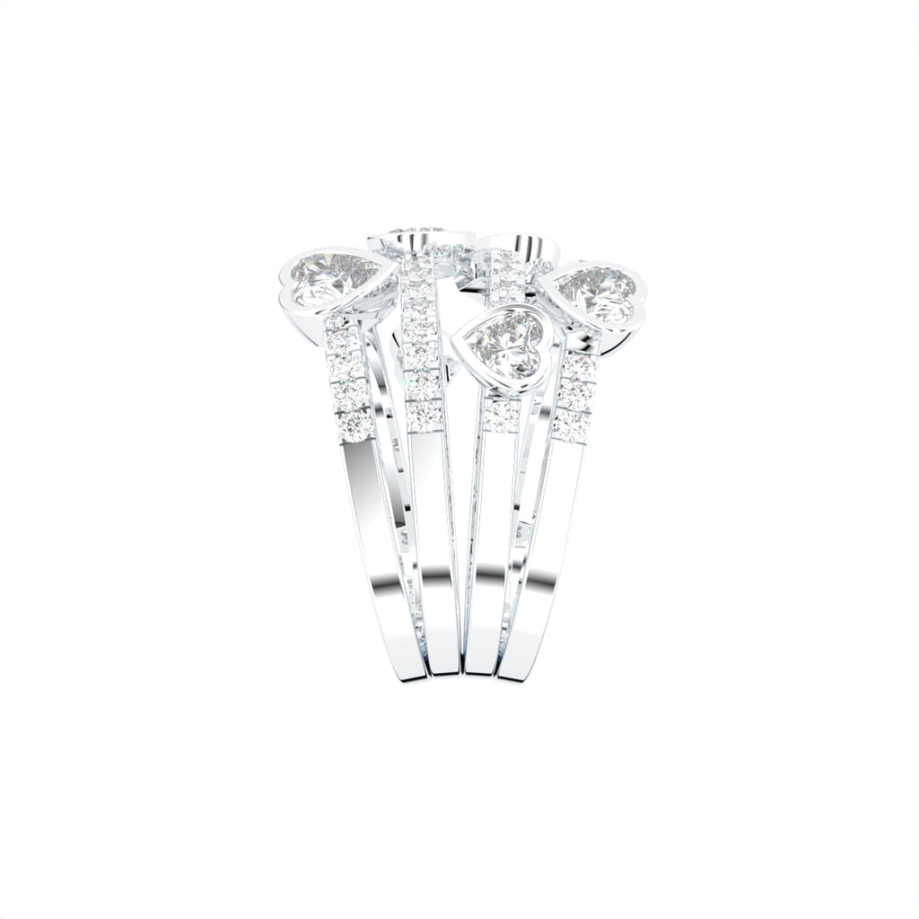 18K Bespoke Round Heart Diamond Ring — SIDE