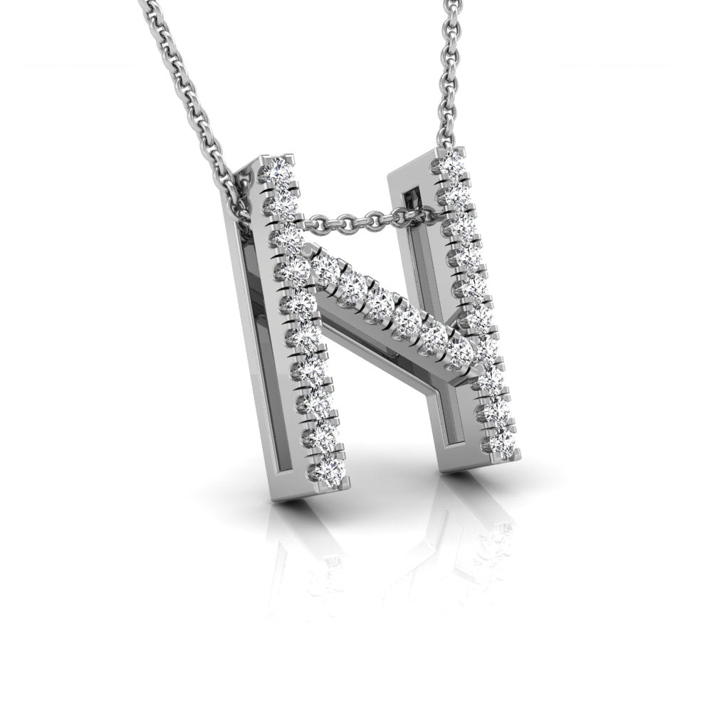 18K White Gold Hagalaz Viking Round Diamond Pendant — RIGHT