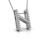 18K White Gold Hagalaz Viking Round Diamond Pendant — RIGHT