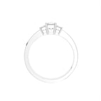 18K White Gold Trilogy Emerald Diamond Ring — FRONT