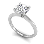 18K Round Diamond Solitaire Engagement Ring — 3D VIEW