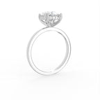 18K Solitaire Oval Diamond Engagement Ring — 3D VIEW