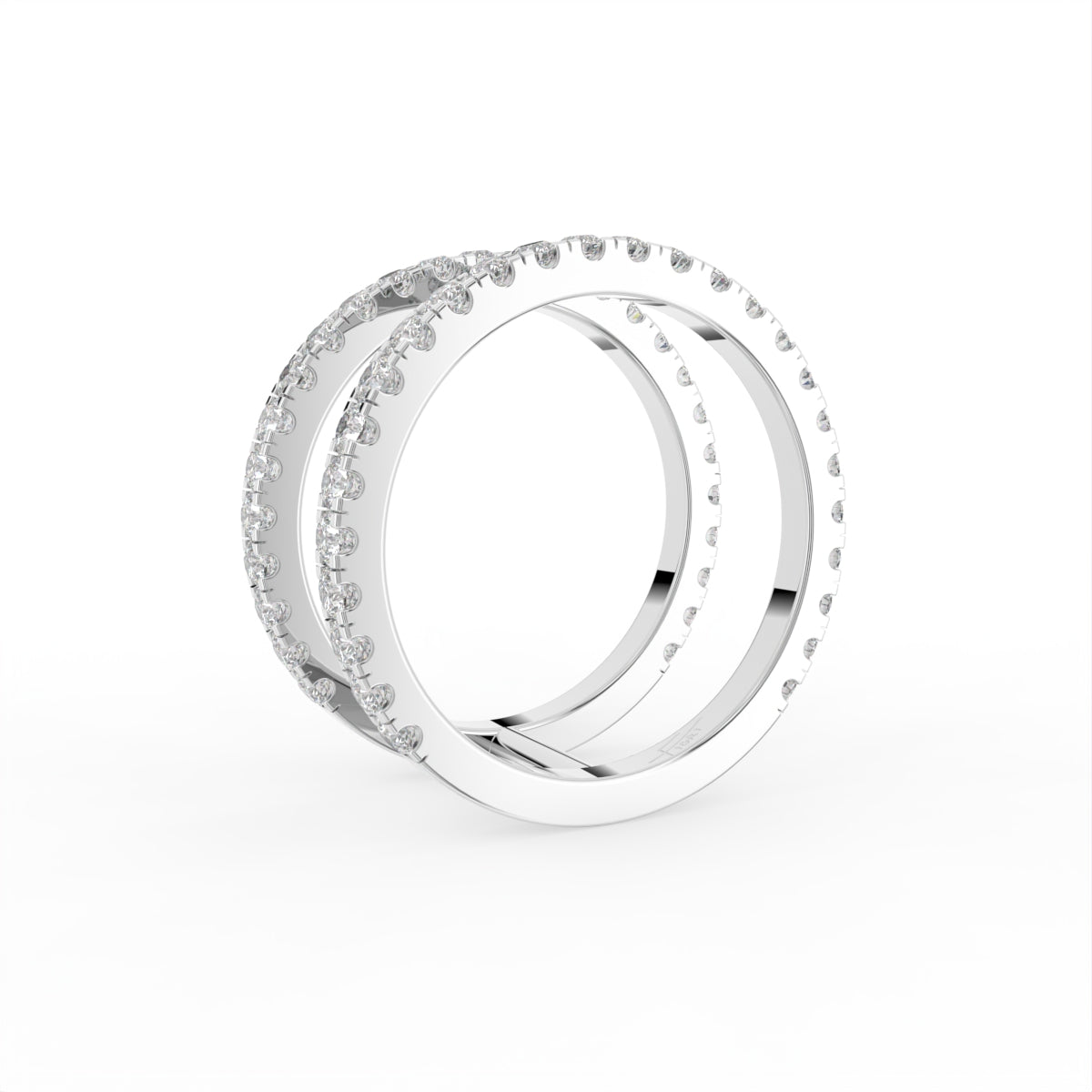 18K Bespoke Pave Diamond Ring — 3D VIEW