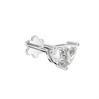 14K White Gold Round Diamond Stud Earrings — 3D VIEW