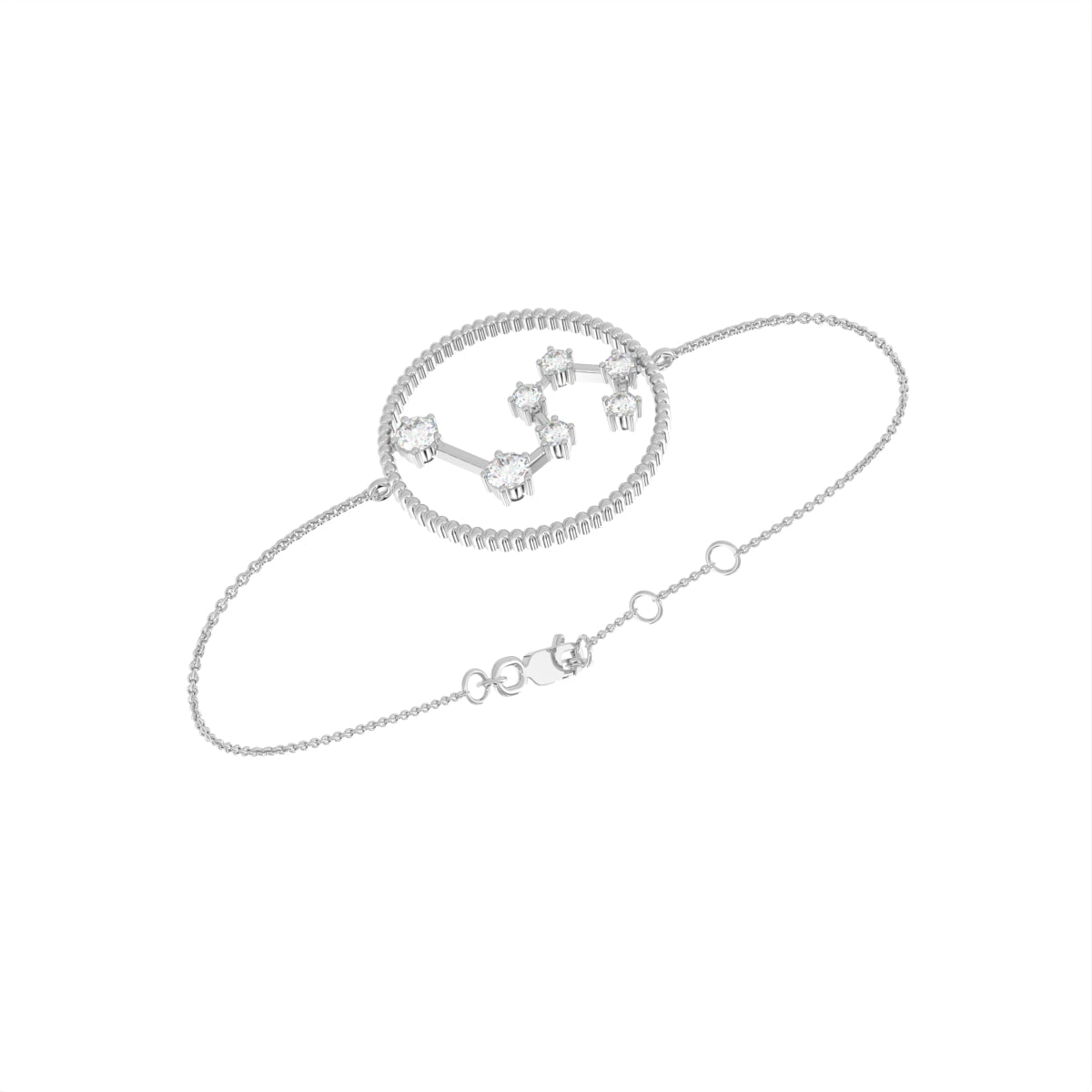 18K Leo Constellation Diamond Bracelet — 3D VIEW
