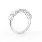 18K Half Eternity Oval Diamond Ring — 3D VIEW