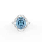 18K Halo Oval Diamond Ring — TOP