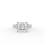 18K Trilogy Princess Cut Diamond Engagement Ring — TOP