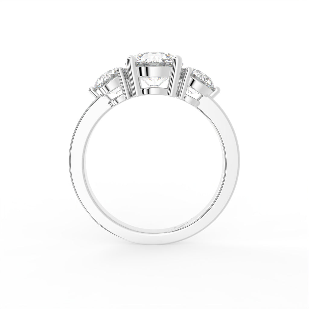 18K Trilogy Diamond Ring — FRONT