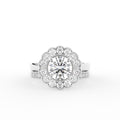 18K White Gold Halo Round Diamond Engagement Ring — TOP