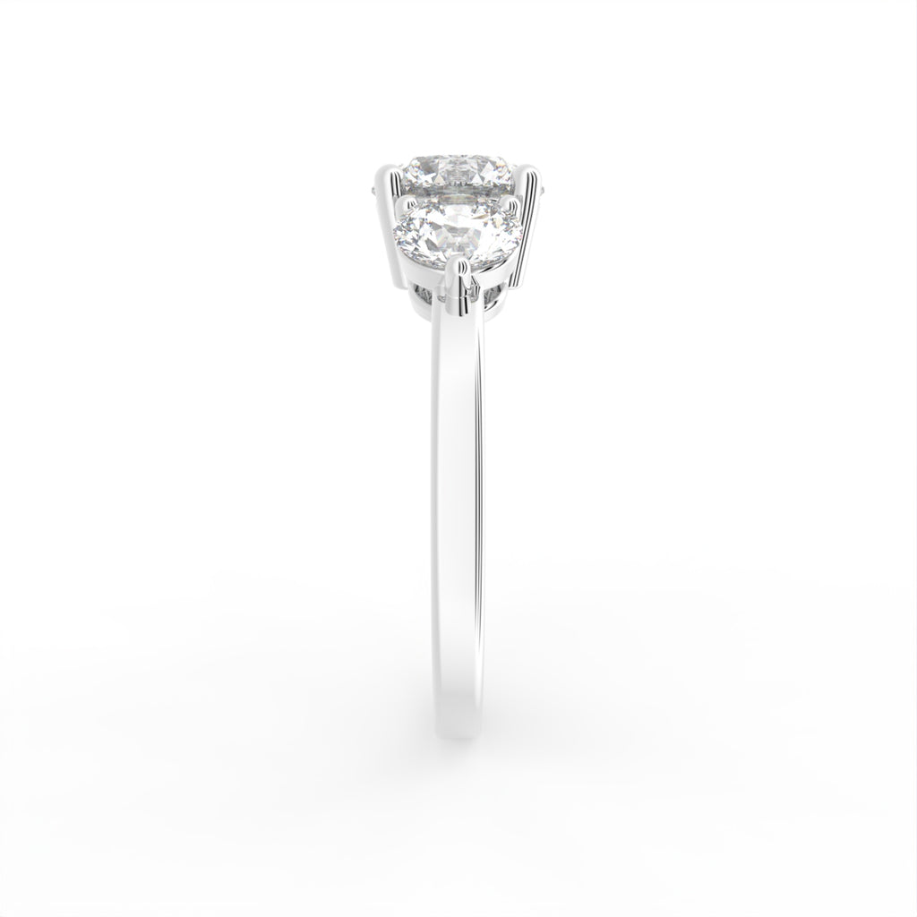 18K Trilogy Diamond Ring — SIDE