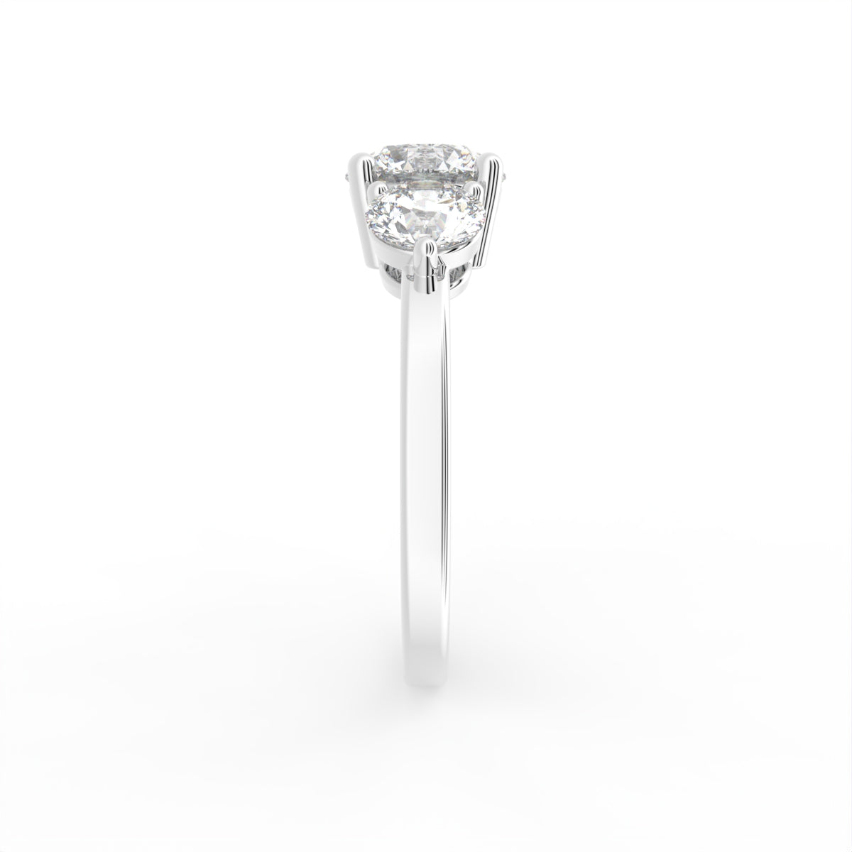 18K Trilogy Diamond Ring — SIDE