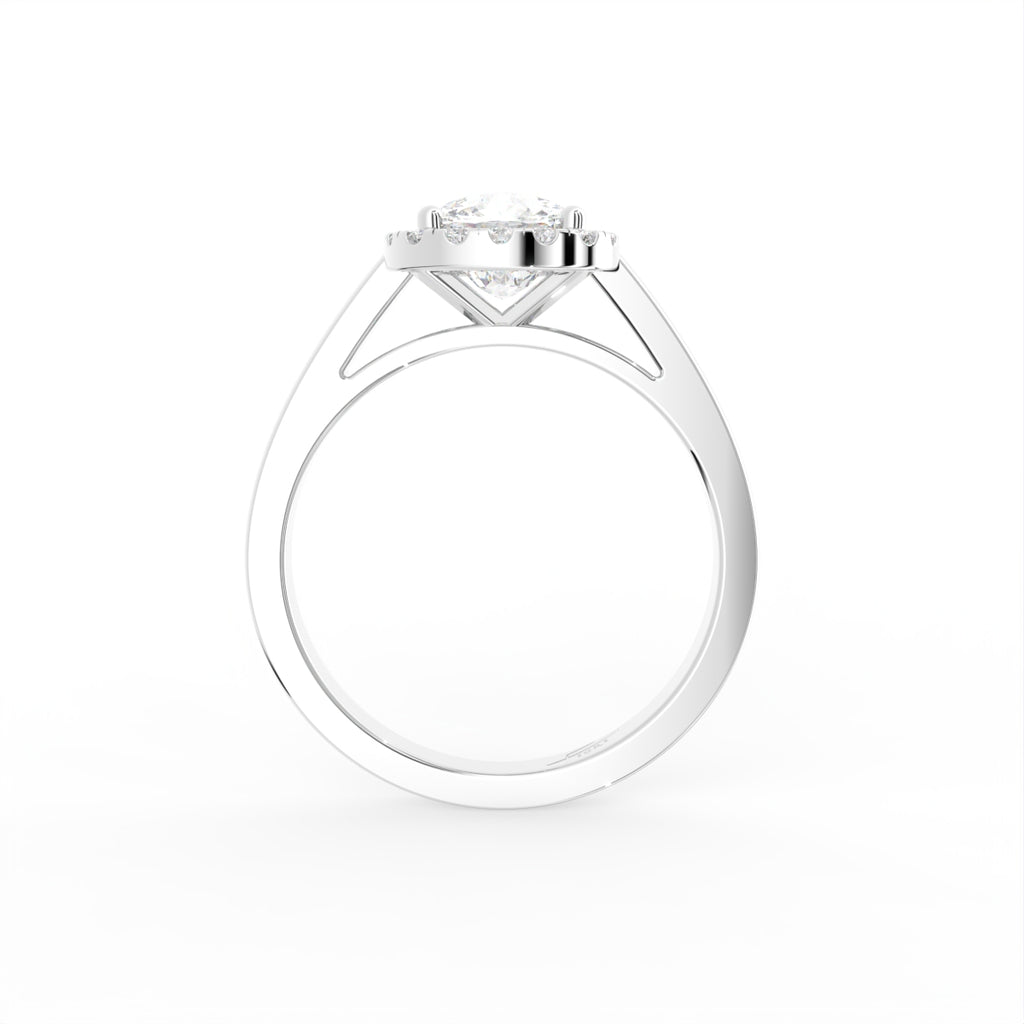 18K Halo Cushion Diamond Engagement Ring — FRONT