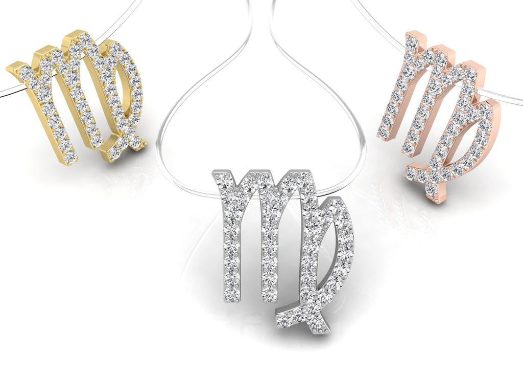 18K Zodiac Diamond Pendant — 3 COLOR