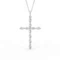18K Cross Pear Diamond Pendant — FRONT