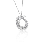 18K Leaf Diamond Pendant — RIGHT